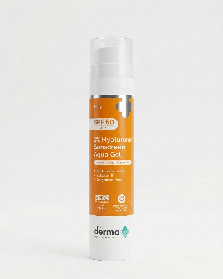 The Derma Co 1% Hyaluronic Sunscreen Spf 50 Pa+++ Aqua Gel (50g) | For Normal and Oily Skin